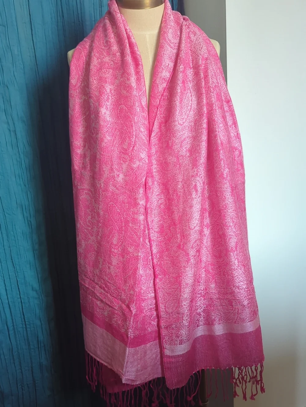 Pink Paisley Pashmina Scarf